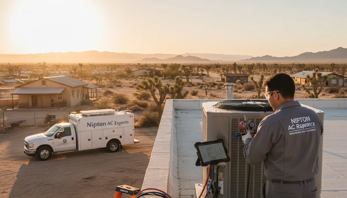 Las Vegas NV AC repair technician servicing home air conditioning unit